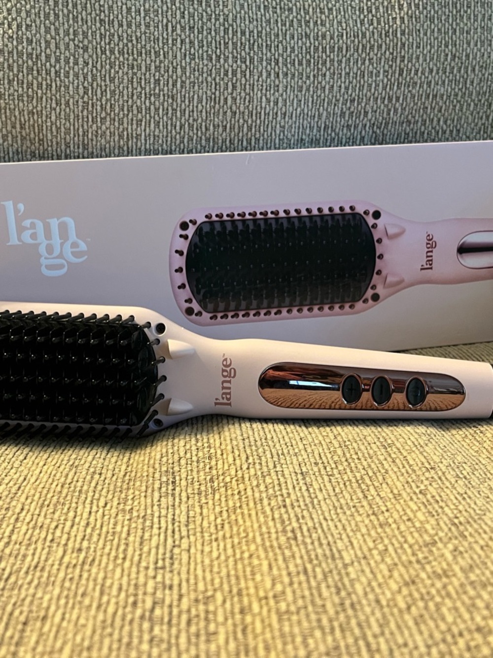 Lange Pink & Black Heated Straightening Brush